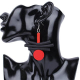 Gothic Wedding Earrings Red Wooden Bead Drop Earrings Vintage Glamour