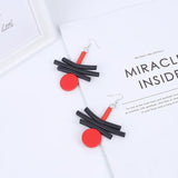 Gothic Wedding Earrings Red Wooden Bead Drop Earrings Vintage Glamour