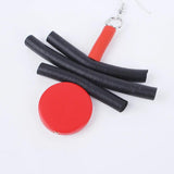 Gothic Wedding Earrings Red Wooden Bead Drop Earrings Vintage Glamour