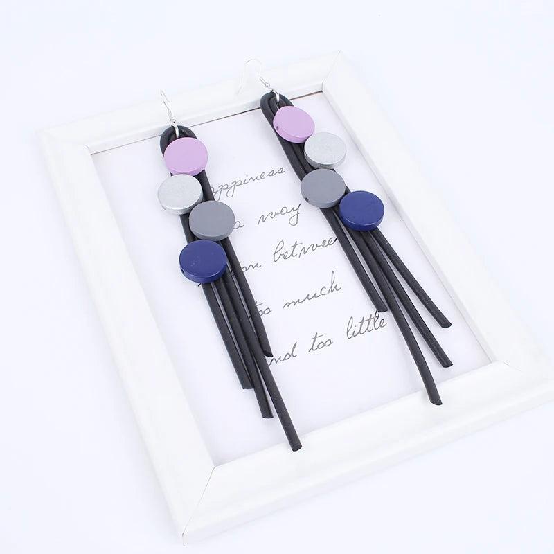 Bohemia Tassel Earrings Rainbow Beads Drop Earrings Rubber Jewellery