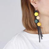 Bohemia Tassel Earrings Rainbow Beads Drop Earrings Rubber Jewellery