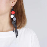 Bohemia Tassel Earrings Rainbow Beads Drop Earrings Rubber Jewellery