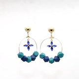 Beaded Wood Dangle Leaf Earrings for Women