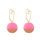 Boho Wooden Drop Earrings Round Square Geometric Vintage Dangle Jewelry
