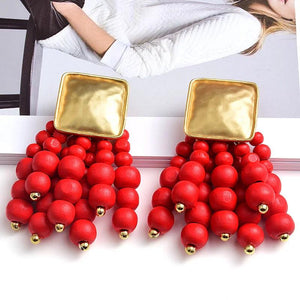European Style Earrings with Metal Tassels