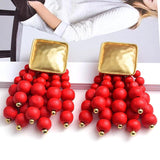 European Style Earrings with Metal Tassels