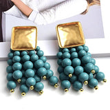 European Style Earrings with Metal Tassels