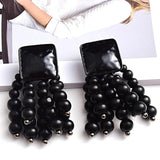 European Style Earrings with Metal Tassels
