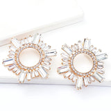 Floral Drop Earrings Rhinestone Wedding Jewelry
