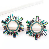Floral Drop Earrings Rhinestone Wedding Jewelry