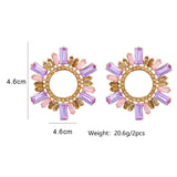 Floral Drop Earrings Rhinestone Wedding Jewelry