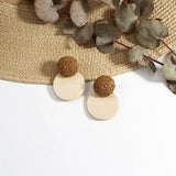 Bohemia Rattan Drop Earrings Ethnic Geometric Pendant Boho Jewelry