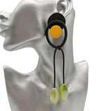 Long Pearl Earrings Green Bead Jewelry Women Drop Earrings Wood Accessories