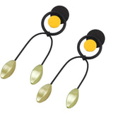 Long Pearl Earrings Green Bead Jewelry Women Drop Earrings Wood Accessories
