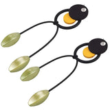 Long Pearl Earrings Green Bead Jewelry Women Drop Earrings Wood Accessories