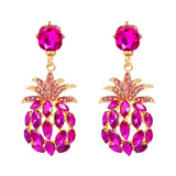 Korea Pink Rhinestones Drop Earrings Wedding Dangle Statement Bijoux