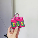 Tiny House Leather Mini Bag Charm Keyring Purse Keychain Pendant
