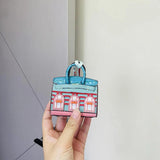 Tiny House Leather Mini Bag Charm Keyring Purse Keychain Pendant