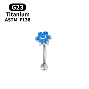 16G Titanium Belly Button Ring Flower Navel Piercing Jewelry