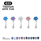 16G Titanium Belly Button Ring Flower Navel Piercing Jewelry