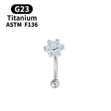 16G Titanium Belly Button Ring Flower Navel Piercing Jewelry