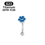 16G Titanium Belly Button Ring Flower Navel Piercing Jewelry