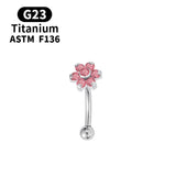 16G Titanium Belly Button Ring Flower Navel Piercing Jewelry