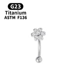 16G Titanium Belly Button Ring Flower Navel Piercing Jewelry