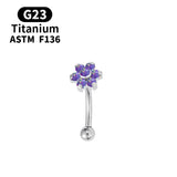 16G Titanium Belly Button Ring Flower Navel Piercing Jewelry