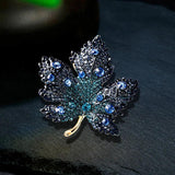 Maple Leaf Rhinestone Brooch Winter Wedding Pin