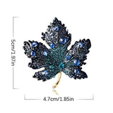 Maple Leaf Rhinestone Brooch Winter Wedding Pin