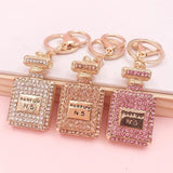 Crystal Bottle Keychain Bow Tie Bag Pendant Jewelry