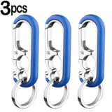 Stainless Steel Keychain Hook Bottle Opener Carabiner Double Ring Car Fishing