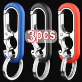 Stainless Steel Keychain Hook Bottle Opener Carabiner Double Ring Car Fishing