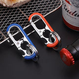 Stainless Steel Keychain Hook Bottle Opener Carabiner Double Ring Car Fishing