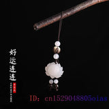 Jade Lotus Keychain Chalcedony Agate Key Holder