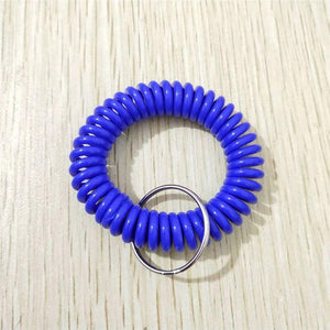 Imixlot 10pcs Spiral Wrist Coil Key Chain Unisex Stretch Wristband