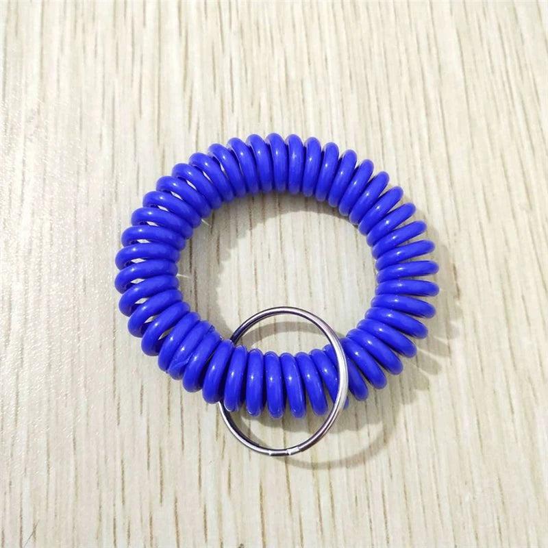 Imixlot 10pcs Spiral Wrist Coil Key Chain Unisex Stretch Wristband