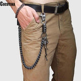 Skull Waist Chain for Men Hip-hop Metal 2 Lines Punk Jean Accessory