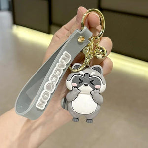 Cute Raccoon Silicone Doll Key Chain