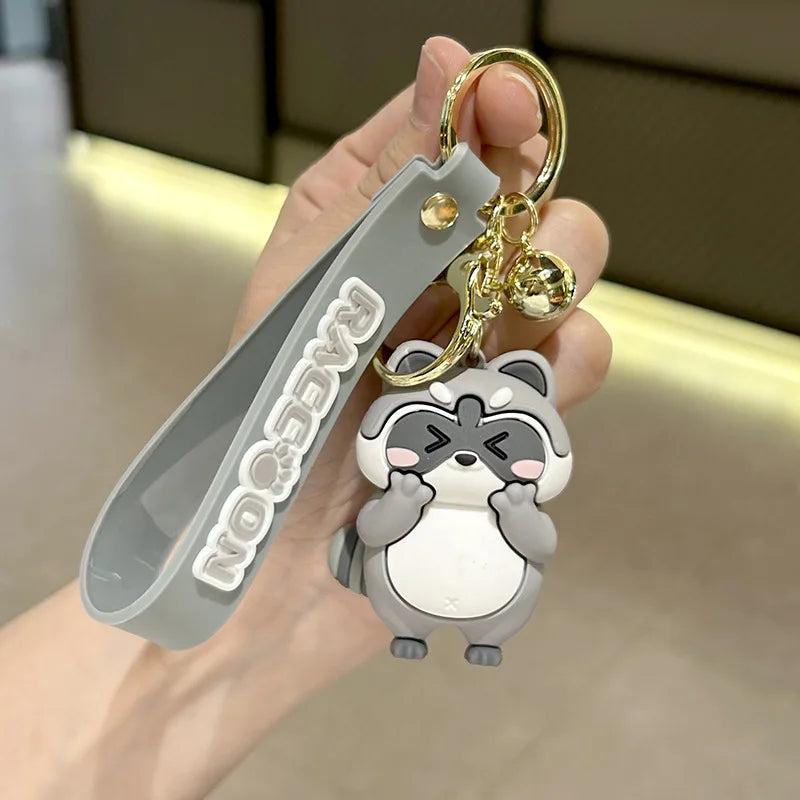 Cute Raccoon Silicone Doll Key Chain