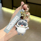 Cute Raccoon Silicone Doll Key Chain