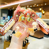Cartoon Drink Bottle Keychain Bubble Tea Keyring Lollipop Mug Cup Cola Key Charm
