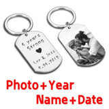 Custom Laser Engraved Stainless Steel Couple Keychain Set Personalized Gift