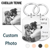 Custom Laser Engraved Stainless Steel Couple Keychain Set Personalized Gift