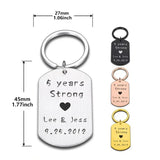 Custom Laser Engraved Stainless Steel Couple Keychain Set Personalized Gift