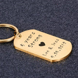 Custom Laser Engraved Stainless Steel Couple Keychain Set Personalized Gift