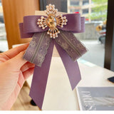 Pink Lace Bow Tie Brooches for Women
