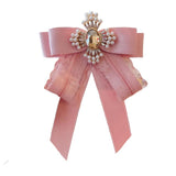 Pink Lace Bow Tie Brooches for Women