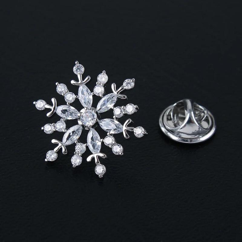 High-Grade Crystal Hexagram Brooch Lapel Pin Corsage